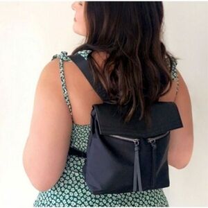 Botkier New York Trigger Mini Black Nylon Faux Leather Backpack